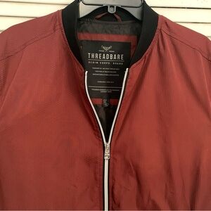 Threadbare Men's Red & Black Rain Resistant Bomber Style Jacket